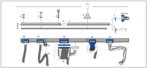 Aluminium rail model ALU 170 in ALU 230