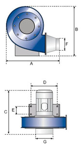 Metal sheet fan with support ASL-S - plane