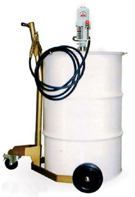 Voziček z opremo za delo z mazivi